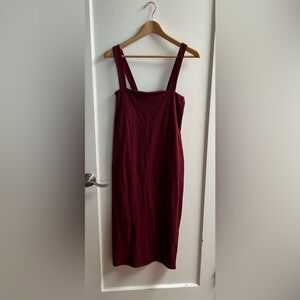 Burgundy bodycon midi dress
